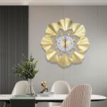 3D Creative Ginkgo Biloba Wall Clock, 27.56In Gold Dial Design, Silent Seconds M... - Image 2