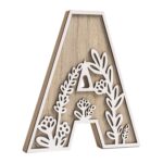 3D Layered Floral Wooden Letters for Wall Decor, 4.9" Name Sign for Nursery, Woo... - Image 2