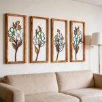 3D Wooden Framed Floral Wall Art 16 inch Ready-to-Hang Set Stylish Painting for ... - Image 2