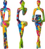 3Pcs Graffiti Thinker Statue Accents Reading Women Sculptures, Modern Aesthetic ... - Image 2