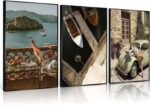 3Pcs Mediterranean Coastal Canvas Wall Art Vintage Italian Travel Photography Po... - Image 2