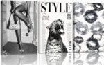 3Pcs Trendy Black and White Leopard Canvas Wall Art Vintage Newspeper Cheetah Wa... - Image 2