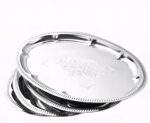 4-Pack 15.7" x 11.8" Silver Serving Trays for Party Set - Oval Floral Engraved S... - Image 2