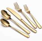 40-Piece Gold Silverware Set, Heavy Duty Stainless Steel Flatware Cutlery Set Se... - Image 2