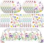 41 PCS Wildflower Party Decorations Floral Theme Disposable Tableware floral pap... - Image 2