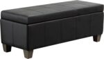 41" Storage Ottoman, Storage Bench with Safety Hinge, Upholstered Synthetic Leat... - Image 2