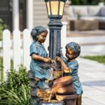 47-Inch Outdoor Water Fountain, 3-Tier Boy and Girl Resin Waterfall Fountain, wi... - Image 2