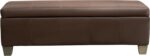 51 Inch Storage Ottoman, Storage Bench with Safety Hinge, Upholstered Synthetic ... - Image 2