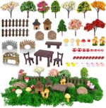 56 Pcs Fairy Garden Accessories, Mini Resin Animals Figures, Miniature Table and... - Image 2