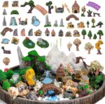 58 Pcs Miniature Garden Set Fairy House Bridge Rockery River Diorama Supplies Mi... - Image 2