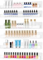 6 Pack Wall Mounted Acrylic Nail Polish Organizer Rack 15 Inch Clear Nail Polish... - Image 2