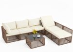7-Piece Outdoor Patio Furniture Set, Modern PE Rattan Sectional Sofa with Adjust... - Image 2