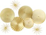 8 Pcs Gold Wall Decor Modern Metal Decor Metal Starbursts Radial Plate Art Hangi... - Image 2