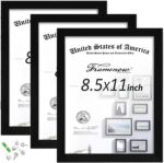 8.5x11 Picture Frames Set of 3, Shatter-Resistant Glass Display Certificate or P... - Image 2
