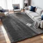 8x10 Area Rugs for Living Room: Ultra Soft Fluffy Shag Grey Rugs for Bedroom, No... - Image 2