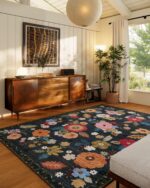8x10 Area Rugs for Living Room: Washable Rug Non Slip Low Pile Soft Faux Wool No... - Image 2