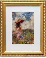 8x10 Picture Frame Gold, Stylish Beaded Edging, Solid Wood with Real Glass, Disp... - Image 2