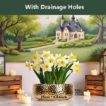 9.8'' Phalaenopsis Orchid Pots with Drainage Holes–Hammered Decorative Flower Po... - Image 2