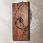 ACODE 14 Inches Fibonacci Curve Rectangular Wall Clock, Walnut Wall Clock Batter... - Image 2