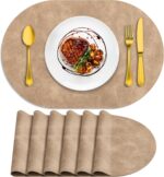 ADRIMER Placemats, Heat Resistant Oval Placemats Set of 6 Washable 12 x 17 Inch,... - Image 2