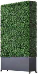 AGPL Artificial Hedge Wall with Dark Gray Color Stainless Steel Planter Box and ... - Image 2