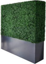 AGPL Upgraded Artificial Boxwood Hedge Wall with Gray Color Planter,Room Divider... - Image 2