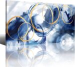 AJAZIKO Blue Abstract Wall Art Modern Art Wall Decor Artwork For Walls Living Ro... - Image 2