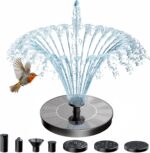 AMZtime Solar Fountain for Bird Bath, 2026 Upgrade Solar Water Fountain with 6 N... - Image 2