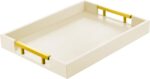 ATZYmolin Leather Serving Tray with Gold Polished Metal Handles, Home Decorative... - Image 2