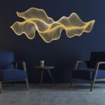 Abstract Line Metal Wall Art, Modern Luxury Line Metal Wall Decor, Irregular Geo... - Image 2