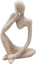 Abstract Style Thinker Sculptures, Sandstone Resin Thinker Statue Ornaments, Hou... - Image 2
