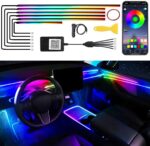 Acrylic Car LED Interior Strip Lights, 6 in 1 Dreamcolor Ambient Lighting Kit wi... - Image 2