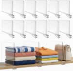 Acrylic Shelf Dividers for Closet Organization, 12-Pack Premium Quality Reinforc... - Image 2
