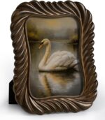 Afuly Vintage 5x7 Picture Frame Unique Photo Frame 5 x 7 Dark Brown Resin Pictur... - Image 2