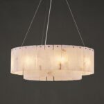 Alabaster Chandeliers D23in Round Chandeliers for Dining Room Small Chandelier L... - Image 2