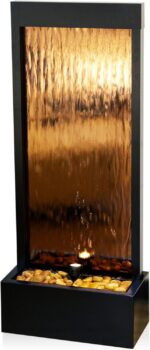 Alpine Corporation 48" Tall Indoor Modern Wall Mounted Zen Mirror Waterfall Floo... - Image 2