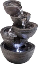 Alpine Corporation WIN1138 13" Indoor Tabletop Tiering Bowls Water Fountain with... - Image 2