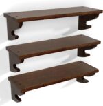 Alsonerbay Wood Floating Shelves for Wall 3 Pack, 17 inch Rustic Wall Shelves wi... - Image 2