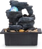 Amootek Tabletop Fountain Rotating Ball Rock Waterfall Fountain Office Includes ... - Image 2