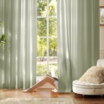 Anmao Non-See-Through Sage Green Privacy Semi Sheer Curtains for Living Room 84 ... - Image 2