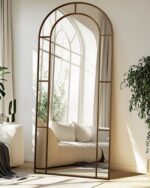 Antok 76" x 34" Full Length Mirror, Floor Mirror Arched Window Decorative Mirror... - Image 2