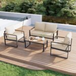 Aoxun Patio Furniture Set, 4 Piece Outdoor Patio Furniture with Thick Cushions, ... - Image 2