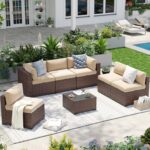 Aoxun Patio Furniture Sets, 7-Piece Outdoor Patio Furniture with Thick Cushions,... - Image 2