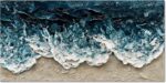 Art Hand-Painted Blue Ocean Beach Landscape Oil Painting Large Abstract Canvas A... - Image 2