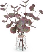 Artificial Eucalyptus Stems in Glass Vase with Faux Water, 14" Fake Plants for H... - Image 2