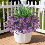 Artificial Flowers for Outdoors UV Resistant, 14 Bundles Fake Plants Daisy with ... - Image 2