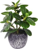 Artificial Potted Plant, Real Touch Artificial Oak Leaves Waterproof Fake Plants... - Image 2