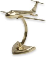 Artisan Handmade Brass Airplane Sculpture – Vintage Aircraft Model Desk Decor, M... - Image 2