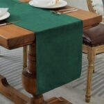 BALCONY & FALCON Velvet Table Runner 14"x95" Emerald Green Luxury Machine Washab... - Image 2