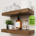 BAOBAB WORKSHOP Wood Floating Shelves for Wall Mounted, 16 inch Walnut Floating ... - Image 2